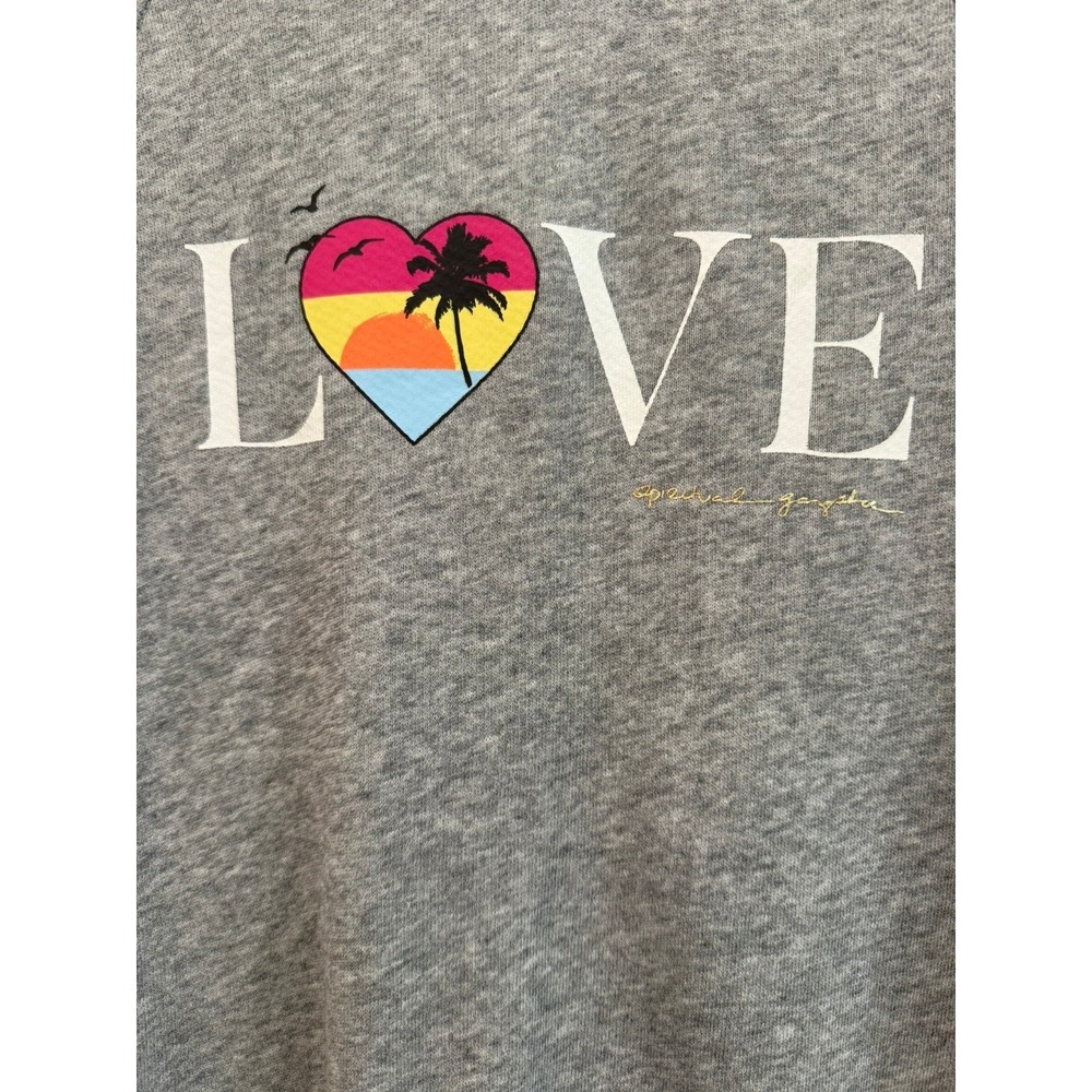 Spiritual Gangster Size XS Love Grey Fleece Crewneck Sweatshirt - Picture 3 of 5